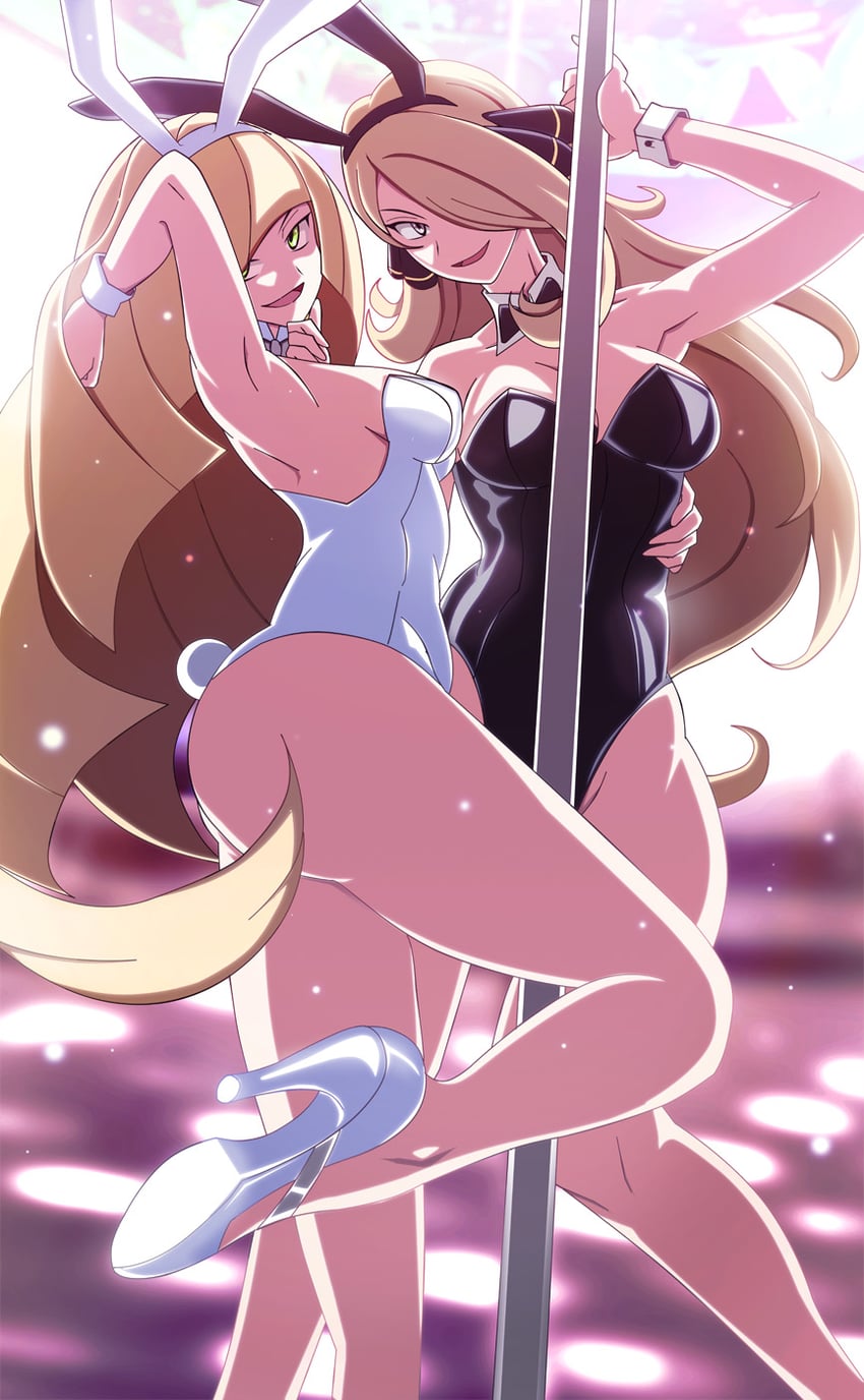 cynthia and lusamine (pokemon and 2 more) drawn by vivivoovoo
