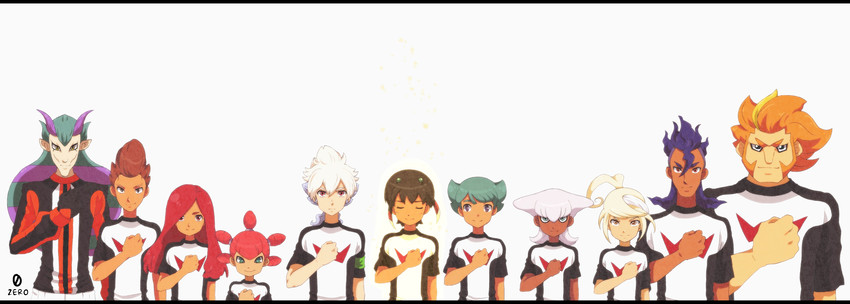 hakuryuu, shuu, kai, seidou dan, kiya kouji, and 6 more (inazuma eleven and 1 more) drawn by bou_erika