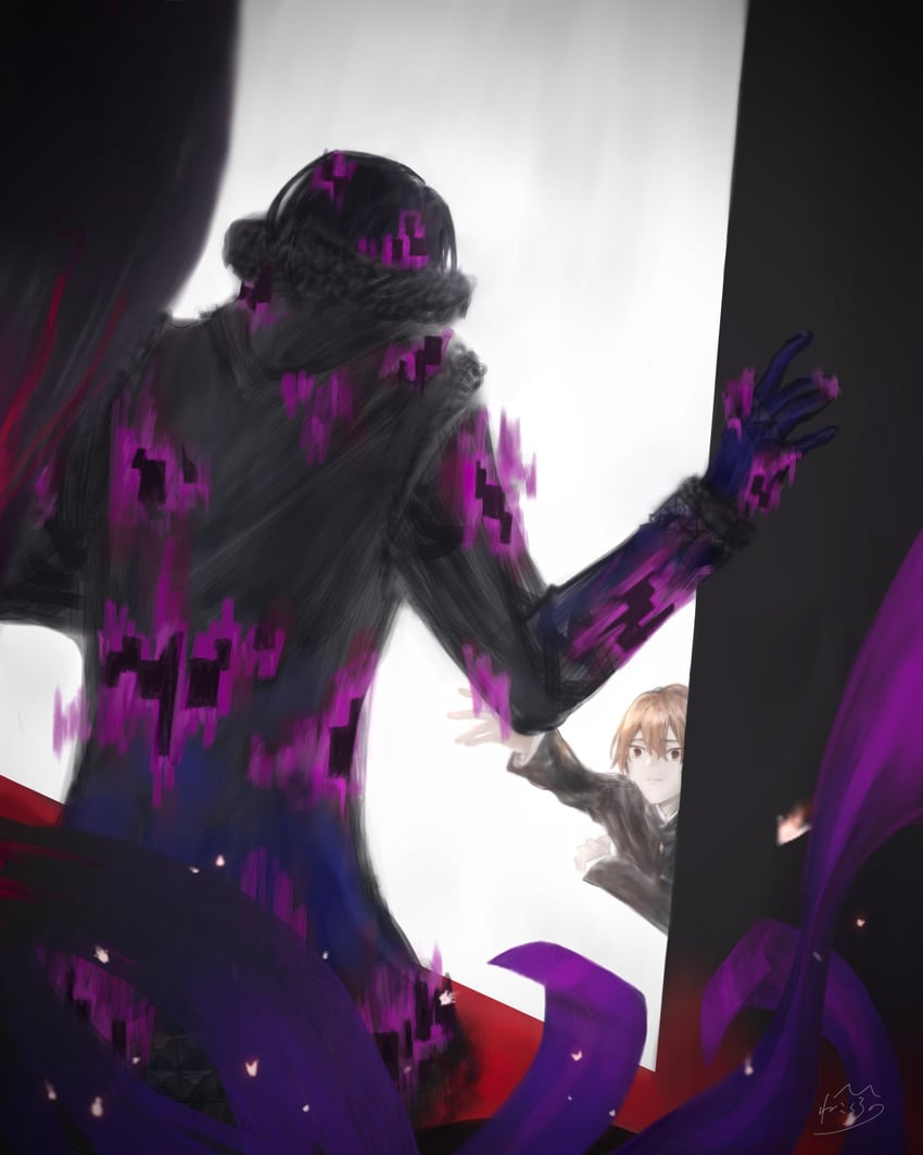 kishinami hakuno, julius belkisk harway, and black shadow (fate and 2 more) drawn by krn_xv