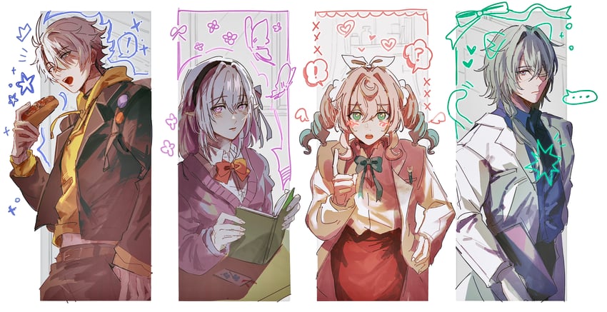 castorice, phainon, anaxa, and hyacine (honkai and 1 more) drawn by ggtnnk