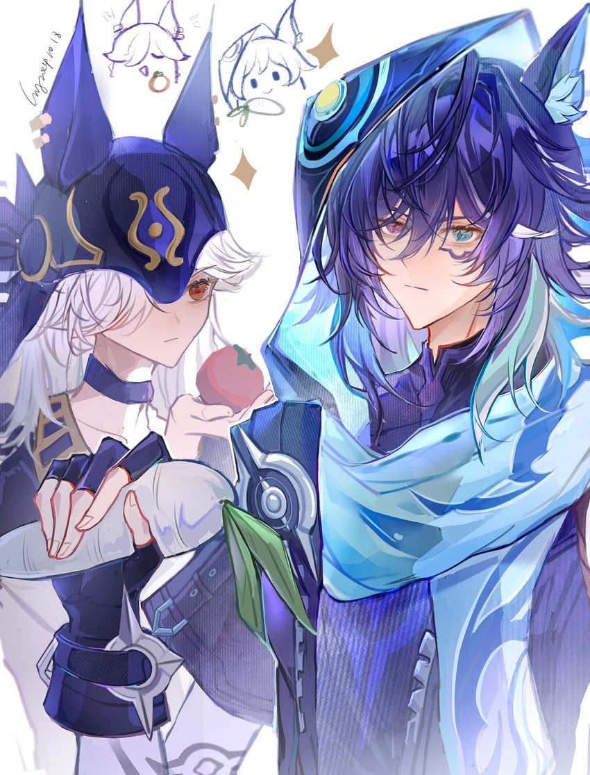 cyno and ororon (genshin impact) drawn by qingningxiaan21085