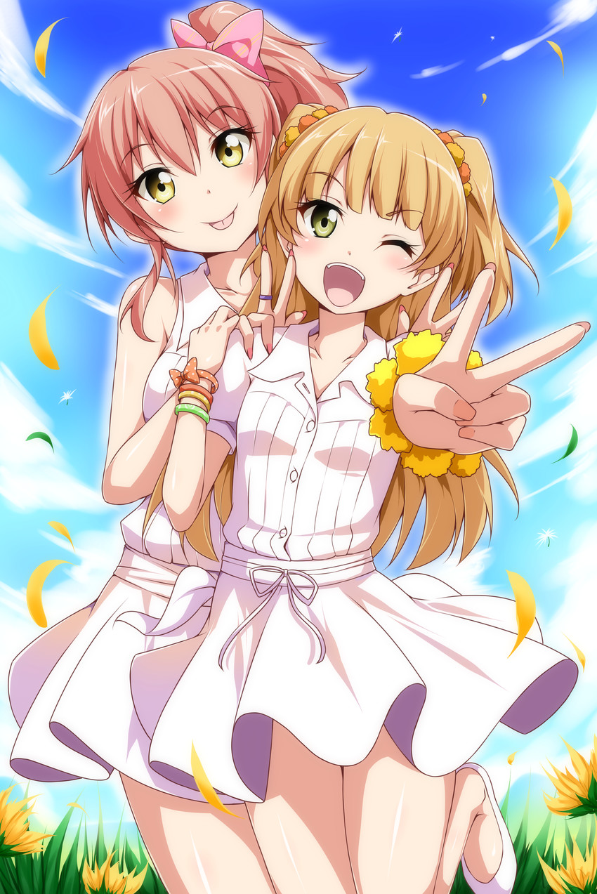 jougasaki mika and jougasaki rika (idolmaster and 1 more) drawn by yopparai_oni