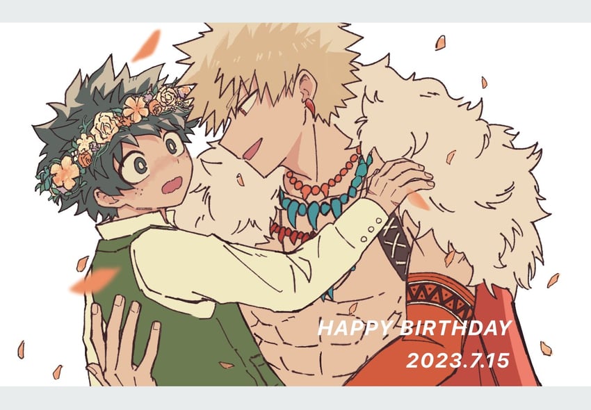 midoriya izuku and bakugou katsuki (boku no hero academia) drawn by ice_0377