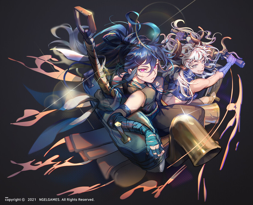 uma and sora (hero cantare and 1 more) drawn by yagaaaa