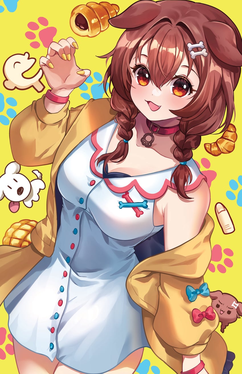 inugami korone, listener, and hoso-inu (hololive) drawn by uguubear