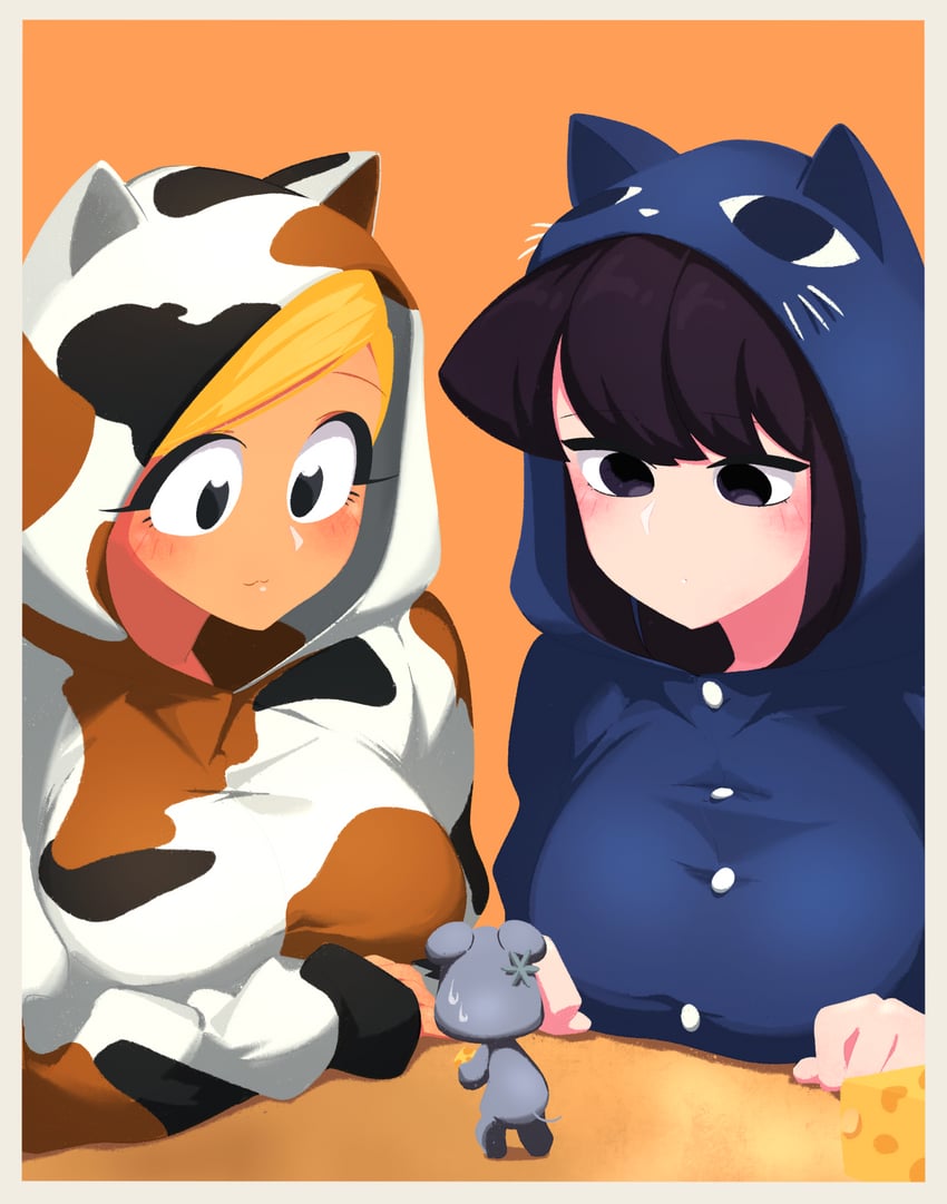 komi shouko, tadano hitohito, and manbagi rumiko (komi-san wa komyushou desu) drawn by lecca_aisu
