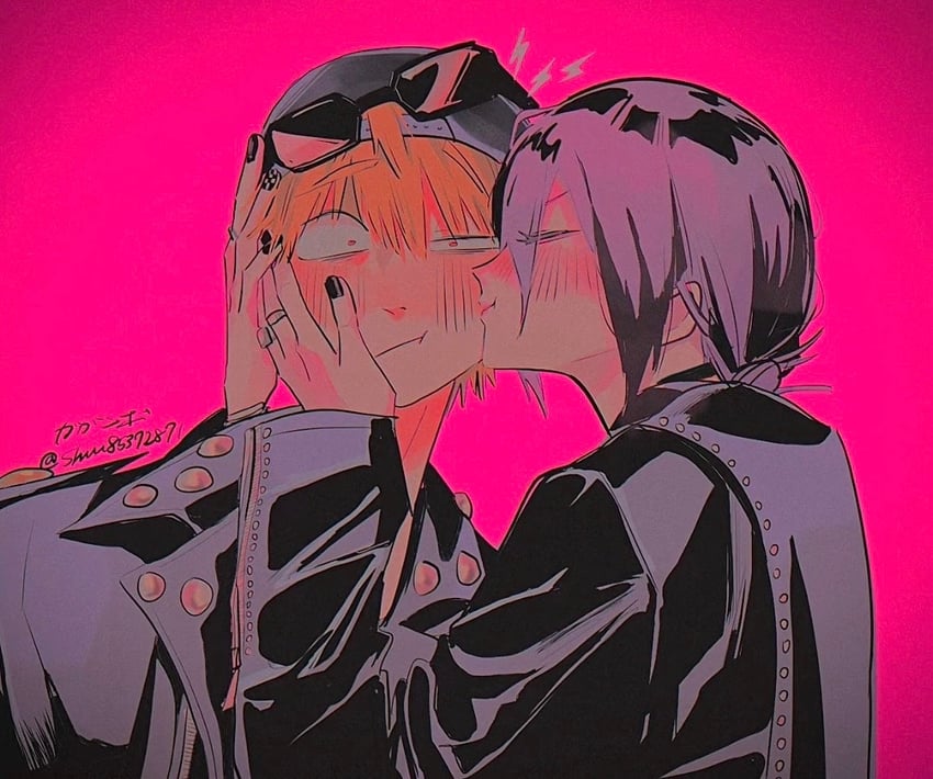 denji and reze (chainsaw man and 1 more) drawn by gaganbo_(shuuu85372871)