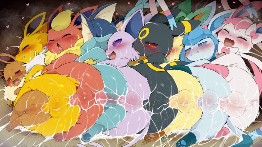 eevee, sylveon, umbreon, glaceon, vaporeon, and 4 more (pokemon) drawn by dagasi