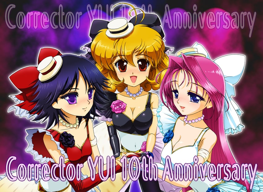 kasuga yui, shinozaki ai, and kisaragi haruna (corrector yui) drawn by obara_gaun
