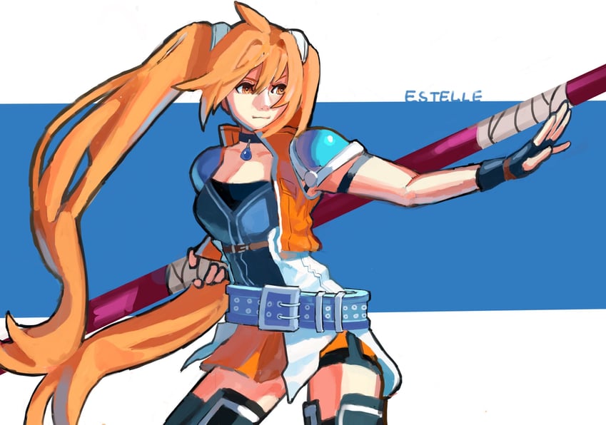 estelle bright (eiyuu densetsu and 3 more) drawn by calilo