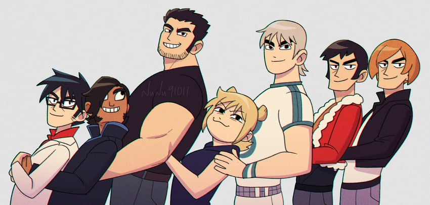 lucas lee, todd ingram, roxie richter, gideon graves, matthew patel, and 2 more (scott pilgrim and 1 more) drawn by nunu_(nunu91011)