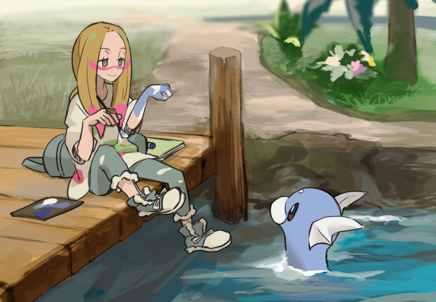 dratini and mina (pokemon and 1 more) drawn by linaria_(ookinahitomi)
