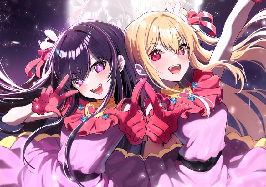 hoshino ai and hoshino ruby (oshi no ko) drawn by bada_(jksh5056)