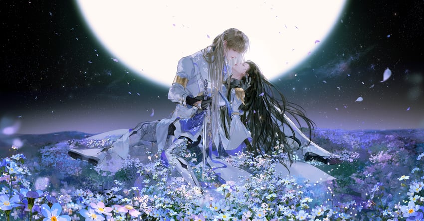 protagonist and xavier (love and deepspace) drawn by xiao_yunye