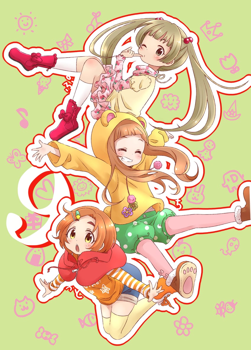ichihara nina, ryuzaki kaoru, and yokoyama chika (idolmaster and 2 more) drawn by maka073
