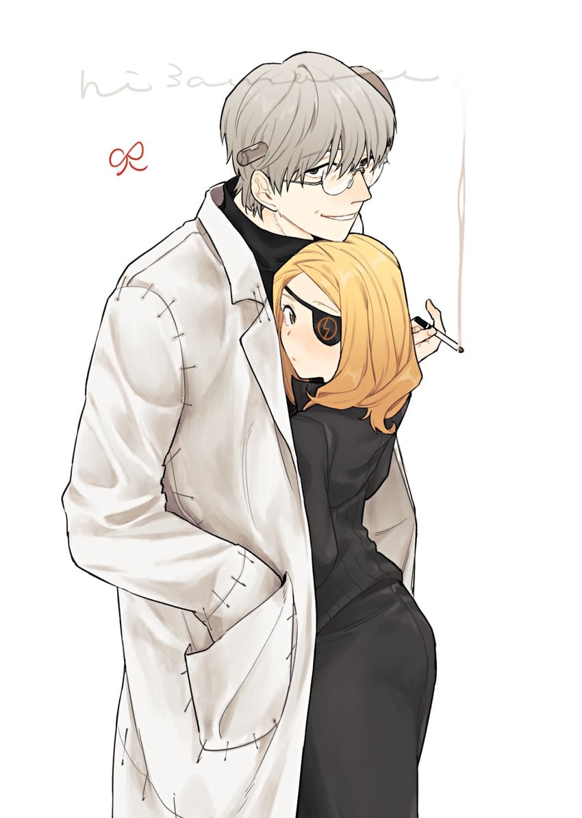 franken stein and marie mjolnir (soul eater) drawn by hissiu