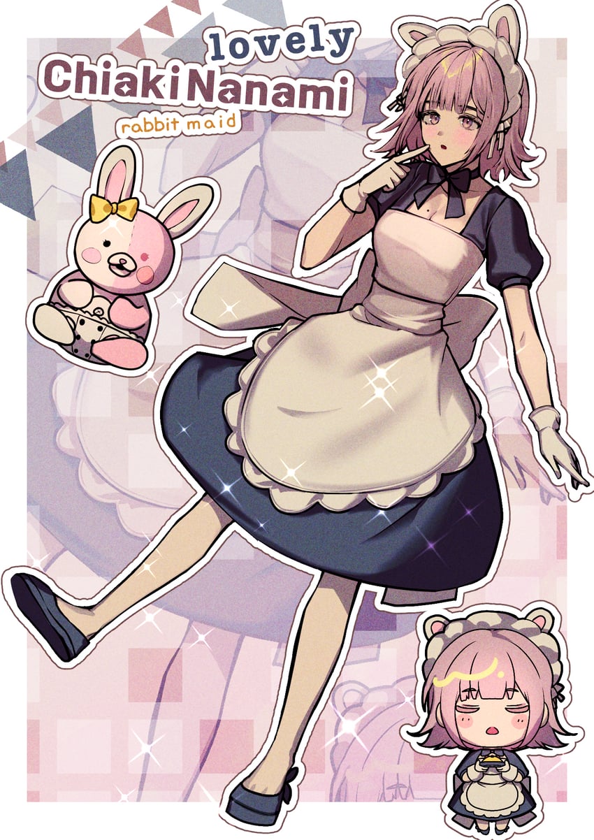 nanami chiaki and monomi (danganronpa and 1 more) drawn by kkochmeli