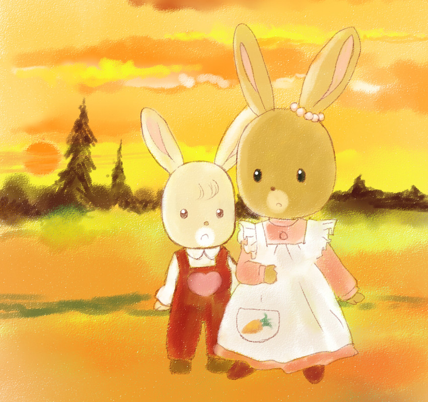patty rabbit and ricky rabbit (maple town) drawn by inaritan