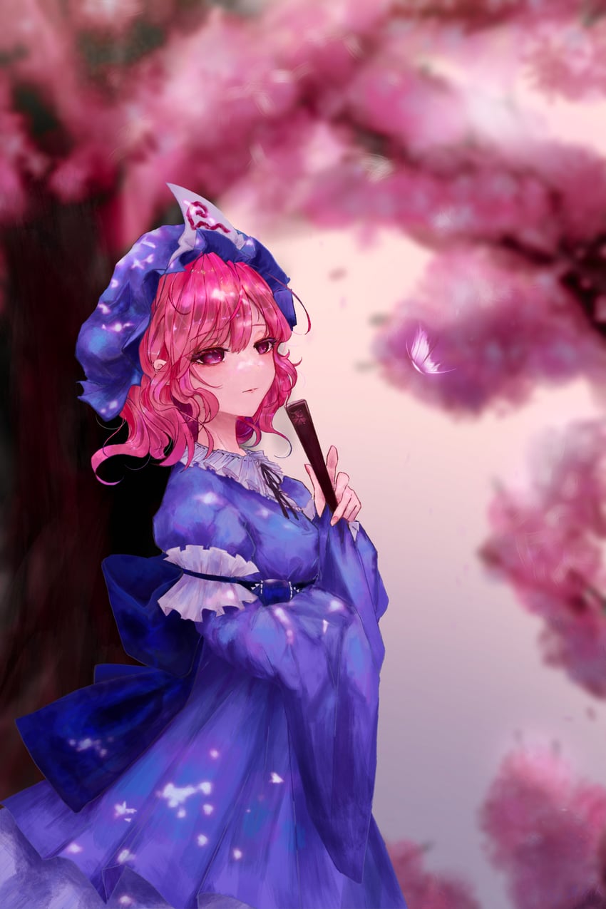 saigyouji yuyuko and saigyou ayakashi (touhou) drawn by diaonaoren