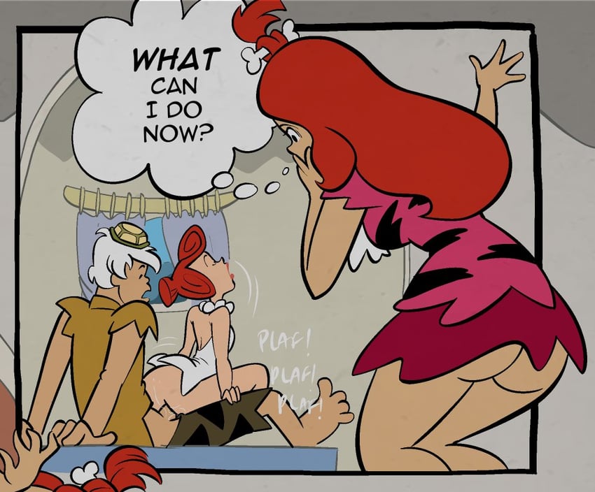 wilma flintstone, pebbles flintstone, and bamm-bamm rubble (the flintstones) drawn by markkleanup