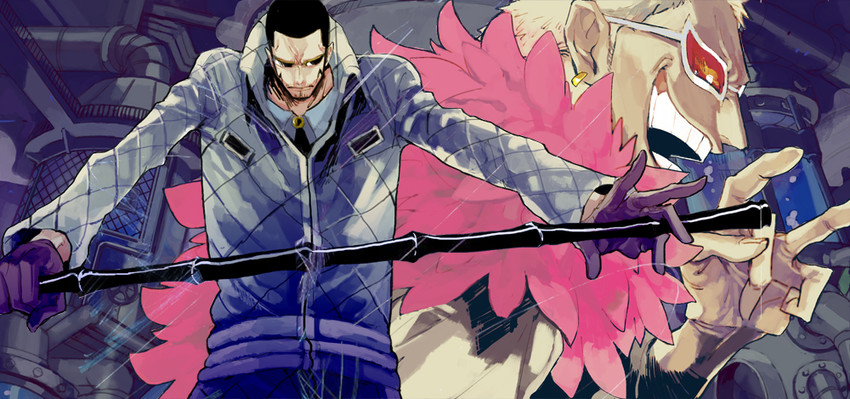 donquixote doflamingo and vergo (one piece) drawn by natsume_(ntm_62)