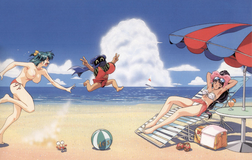 midou miko, nin-nin, and yaku (injuu gakuen la blue girl) drawn by rin-sin