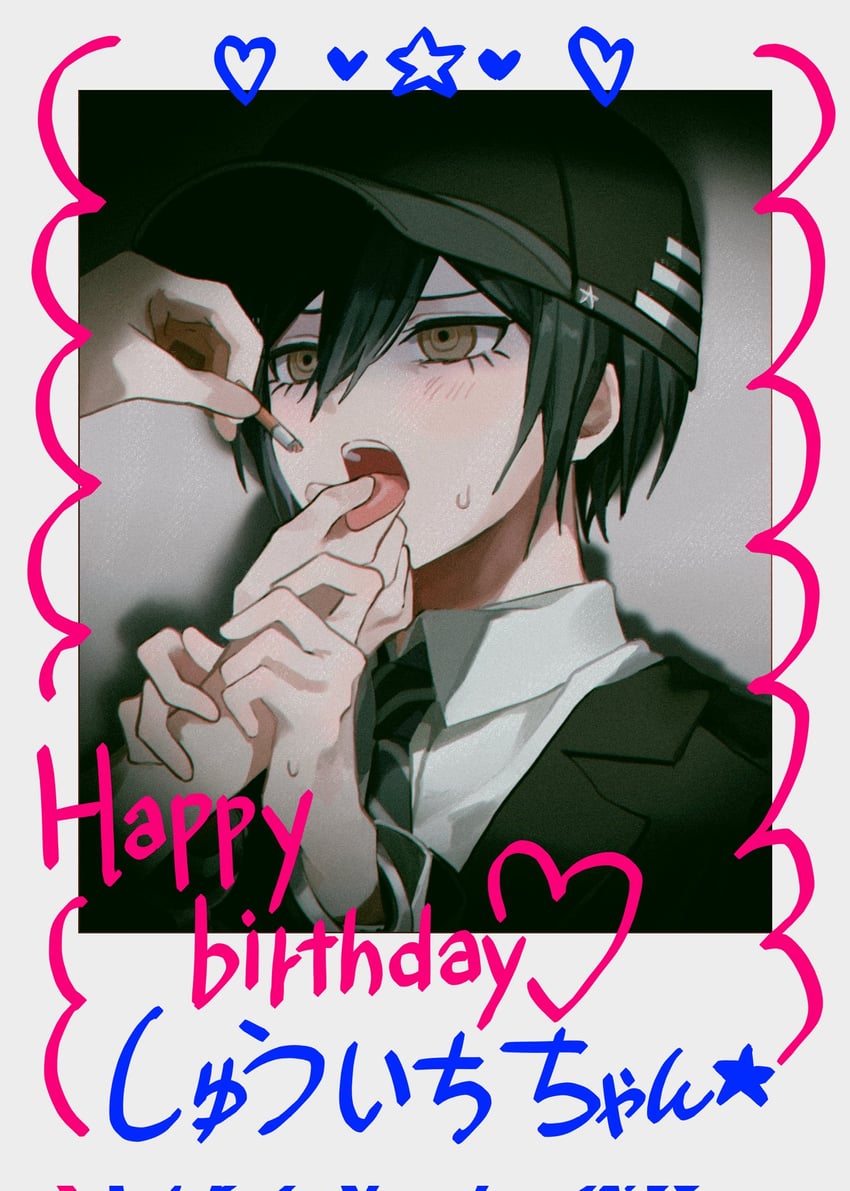 saihara shuichi (danganronpa and 1 more) drawn by nekor0id
