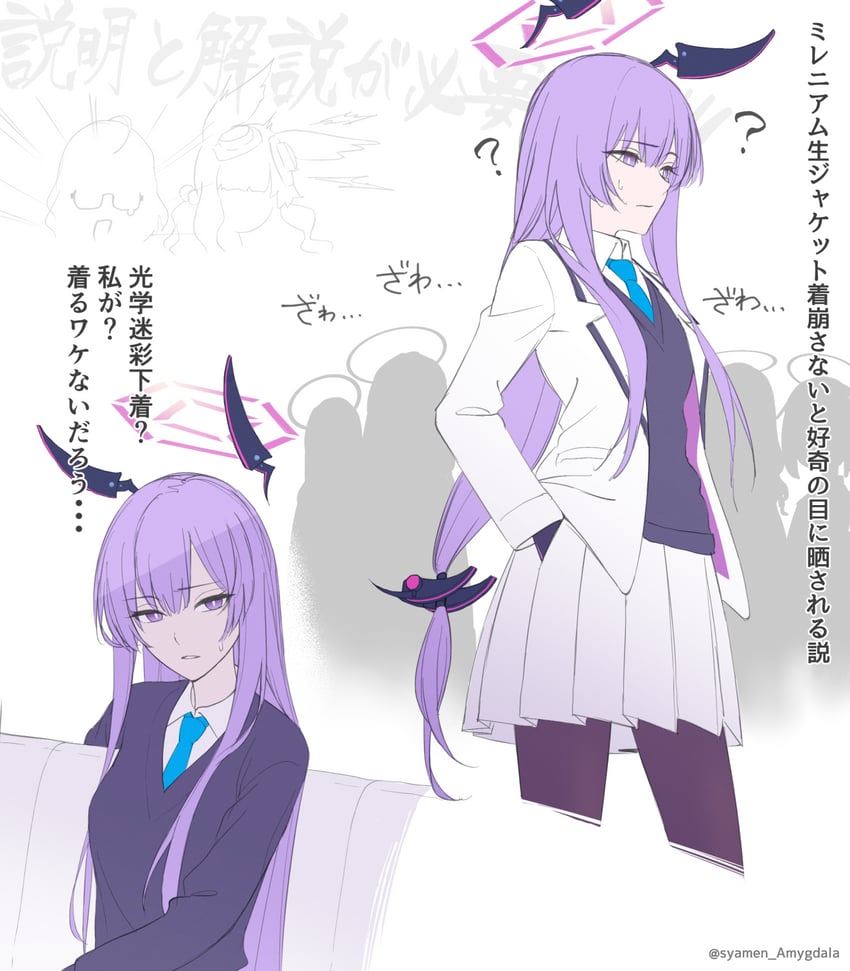 hibiki, kotori, and utaha (blue archive) drawn by syamen_amygdala