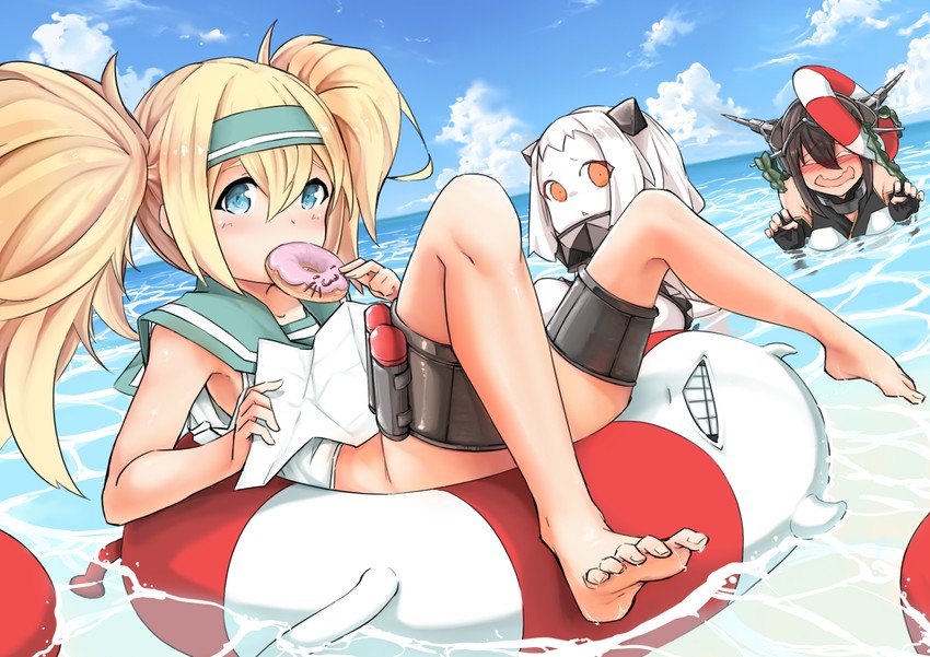 nagato, northern ocean princess, gambier bay, and enemy lifebuoy (kantai collection) drawn by zuoteng_lucha