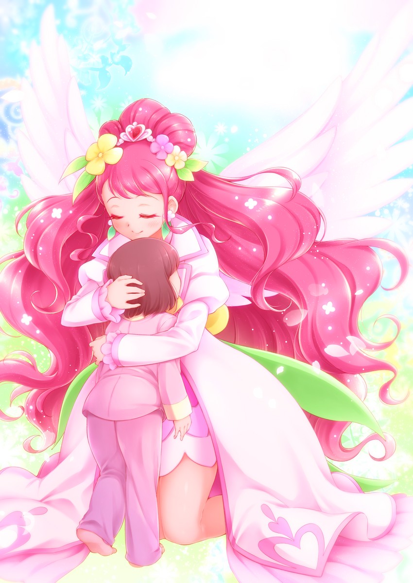 hanadera nodoka and cure grace (precure and 1 more) drawn by arakawa_tarou