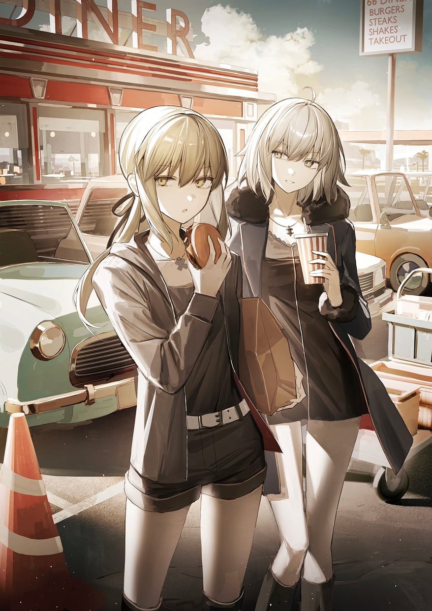 artoria pendragon, jeanne d'arc alter, and saber alter (fate and 1 more) drawn by tamitami
