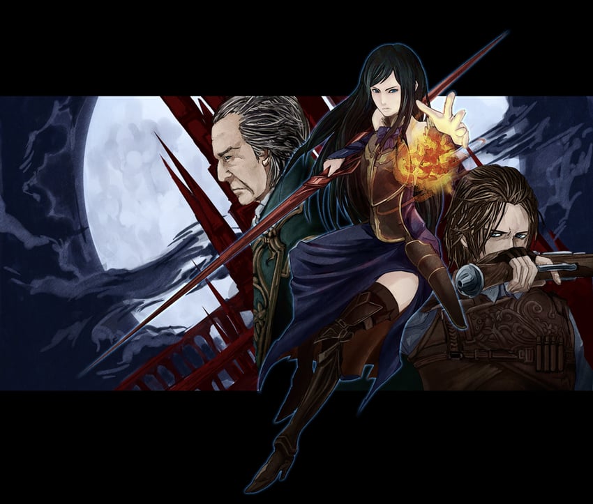 shanoa, albus, and barlowe (castlevania and 1 more) drawn by 55h