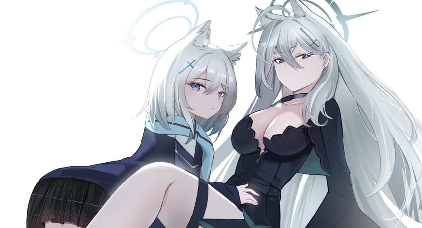 shiroko and shiroko terror (blue archive) drawn by noa9noaa