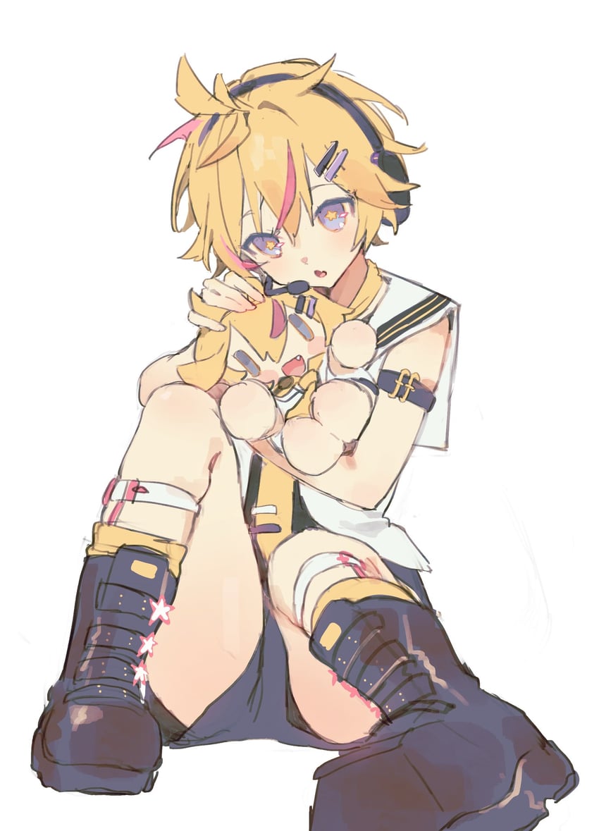 kagamine len (vocaloid and 1 more) drawn by heto