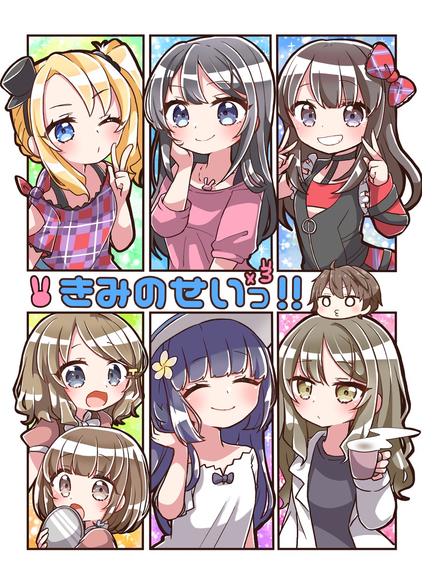 sakurajima mai, futaba rio, makinohara shouko, azusagawa sakuta, azusagawa kaede, and 2 more (seishun buta yarou) drawn by jako_(jakoo21)