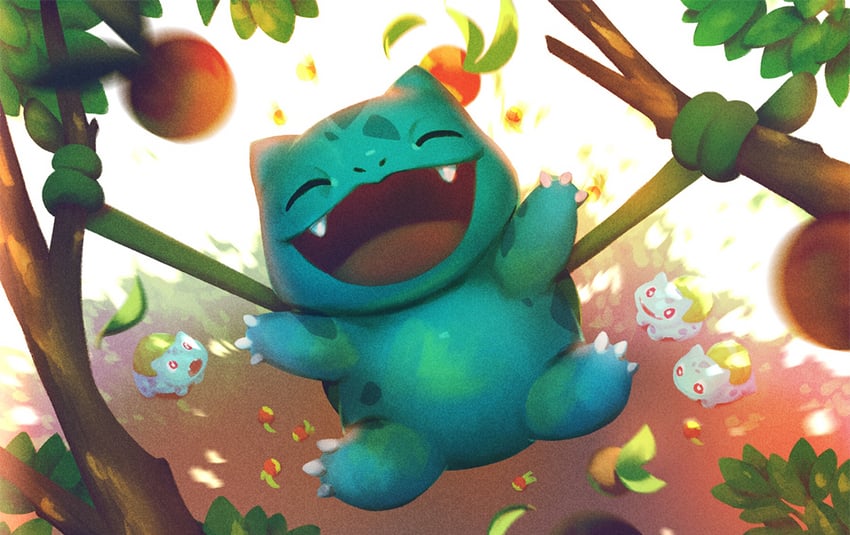 bulbasaur (pokemon and 1 more) drawn by julie_hang