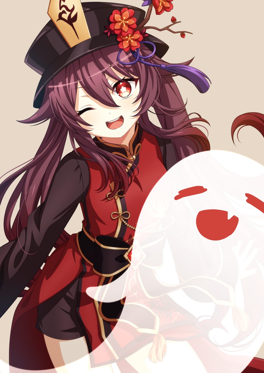 hu tao and boo tao (genshin impact) drawn by pochimaru_(marumaru_wanwan)