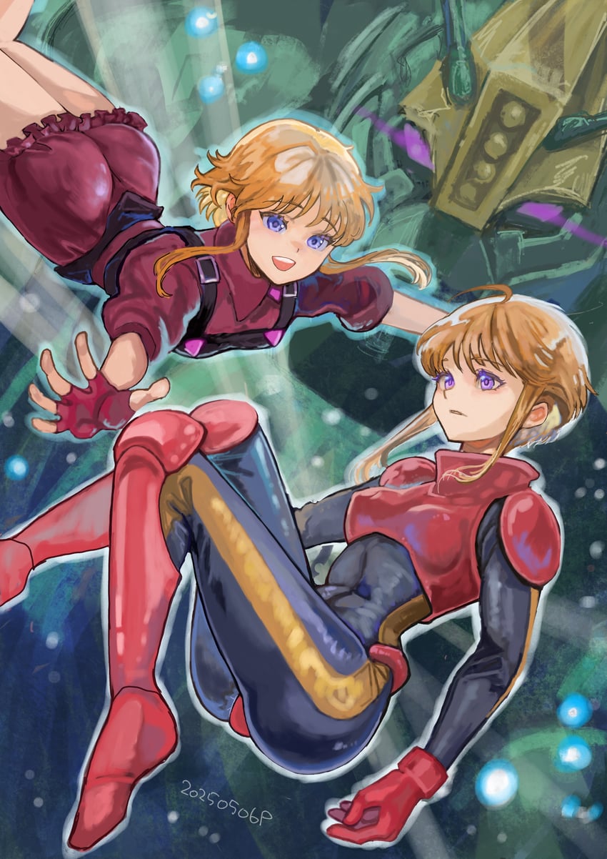 puru two, elpeo puru, and quin mantha (gundam and 1 more) drawn by okrdisk2000