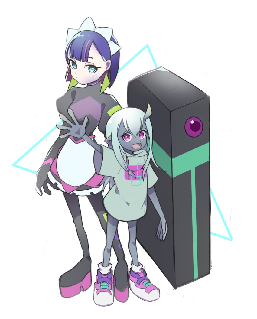 nira-chan, nanashi, and robota (zutto mayonaka de ii no ni and 1 more) drawn by bb00000