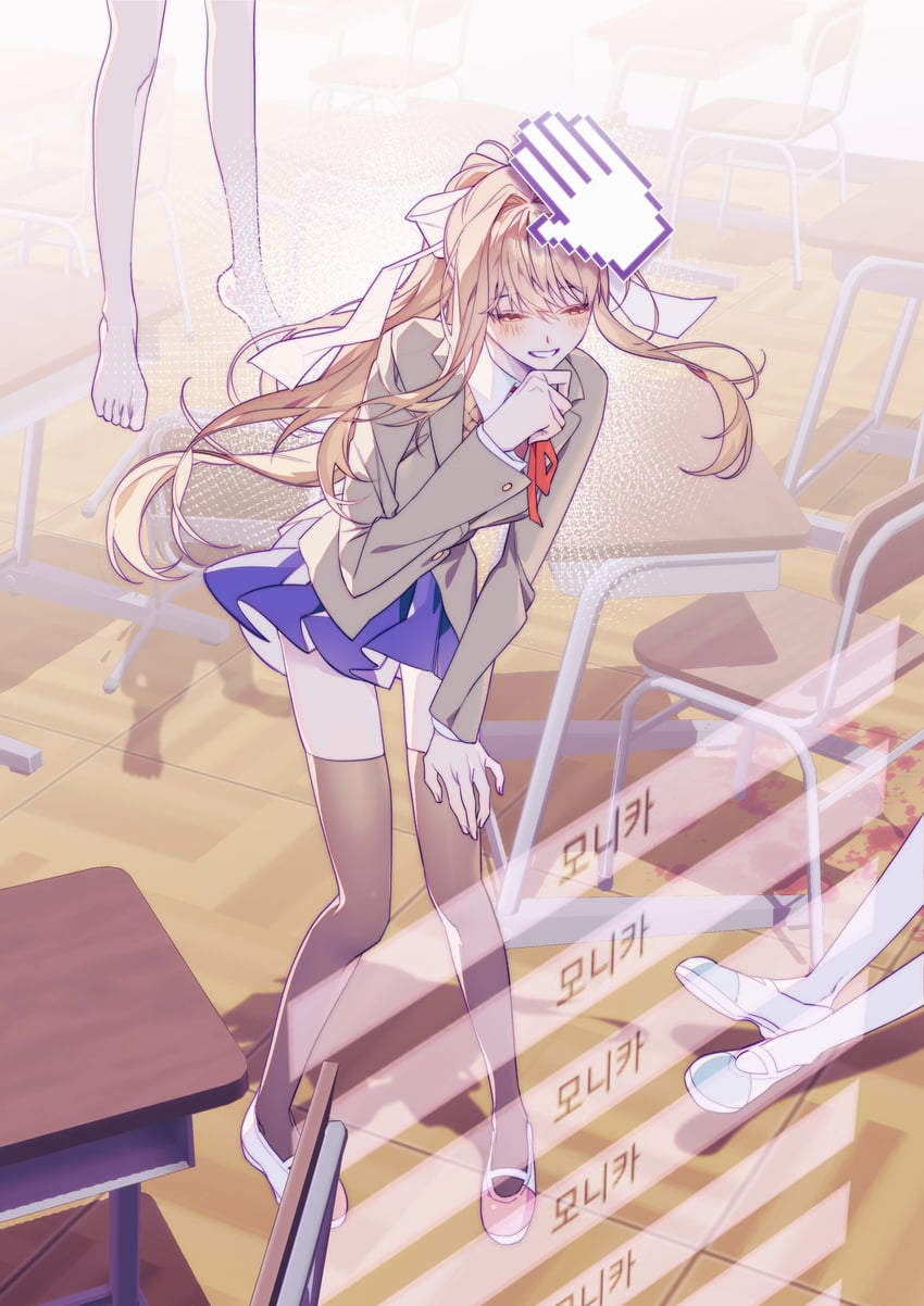 monika (doki doki literature club) drawn by cannot_be_empty