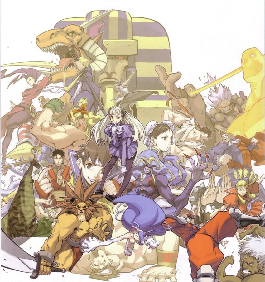 chun-li, ryu, felicia, ingrid, kanzuki karin, and 16 more (street fighter and 3 more) drawn by arnold_tsang