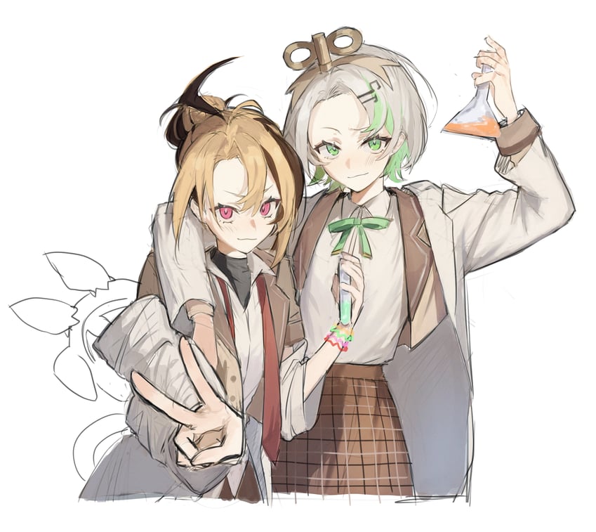 gigi murin and cecilia immergreen (hololive and 1 more) drawn by h3liveh3