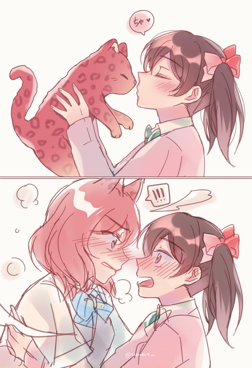 nishikino maki and yazawa nico (love live! and 1 more) drawn by sioneve