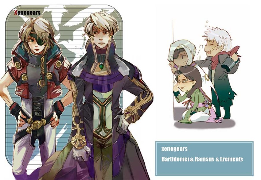 bartholomew fatima, citan uzuki, kahran ramsus, sigurd harcourt, and jessiah black (xenogears)