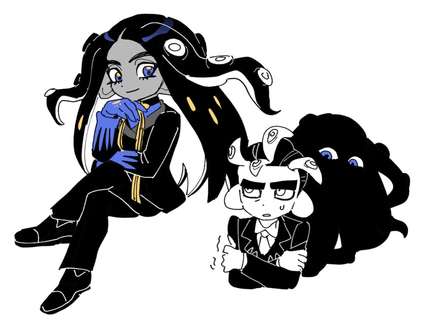 octoling player character, octoling girl, octoling boy, geeta, and larry (pokemon and 2 more) drawn by dede_(qwea_00000)