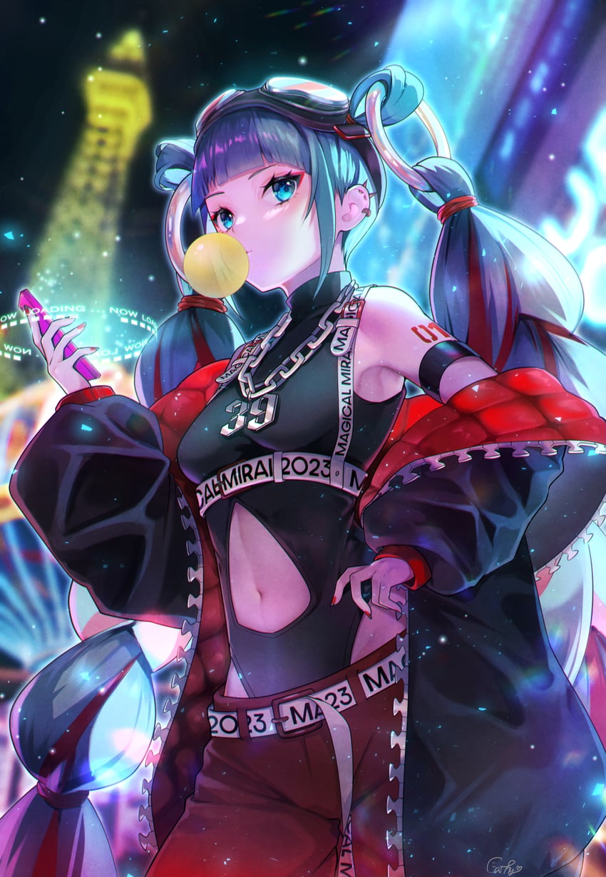 hatsune miku and magical mirai miku (vocaloid and 1 more) drawn by kyashii_(a3yu9mi)