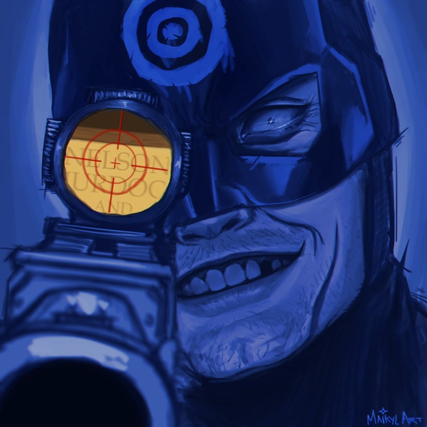 bullseye (marvel and 2 more) drawn by maikylart