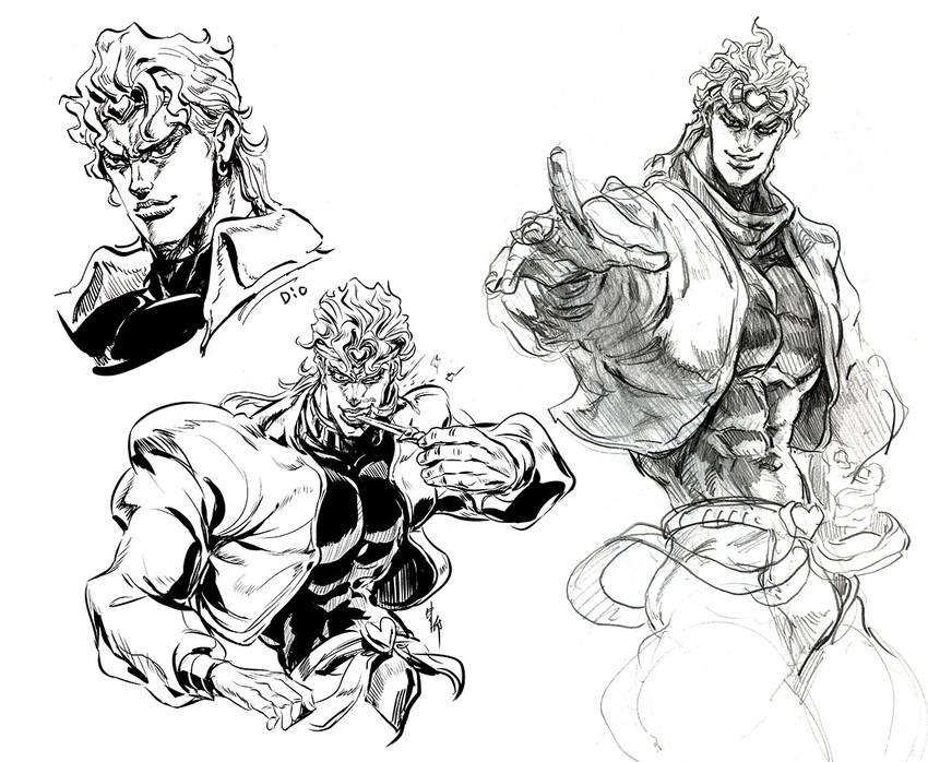 dio brando (jojo no kimyou na bouken and 1 more) drawn by gabriel_(dadaist)