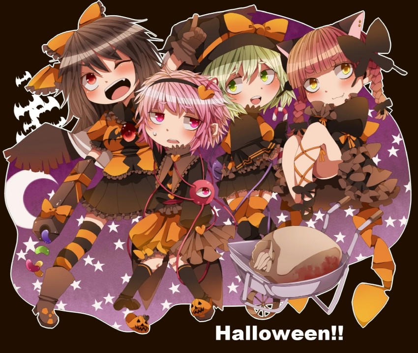 komeiji koishi, komeiji satori, kaenbyou rin, and reiuji utsuho (touhou) drawn by pote_(aonibi_kairou)