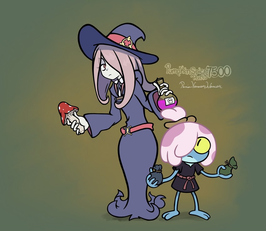 sucy manbavaran and maddie flour (little witch academia and 1 more) drawn by pumpkinspice7500